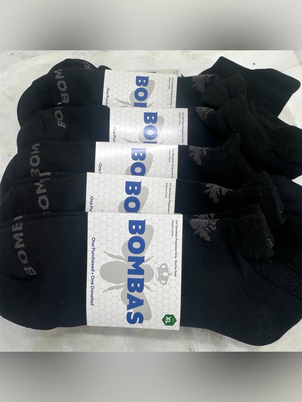 Bombas Black Socks Size XL Ankle 6 Pairs NEW